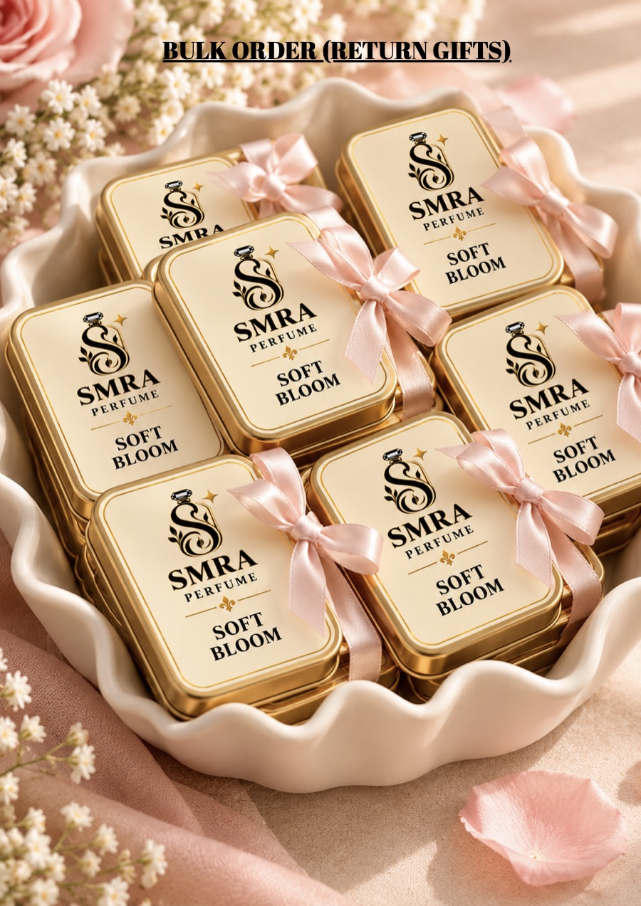 Ribbon-tied SMRA solid perfume tins